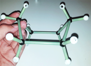Modelo molecular conformación bote ciclohexano